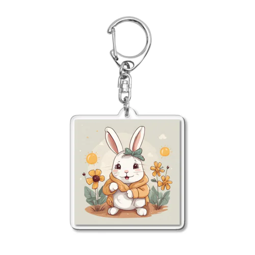 耳が可愛いうさぎちゃん Acrylic Key Chain