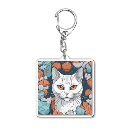 見つめる猫 Acrylic Key Chain