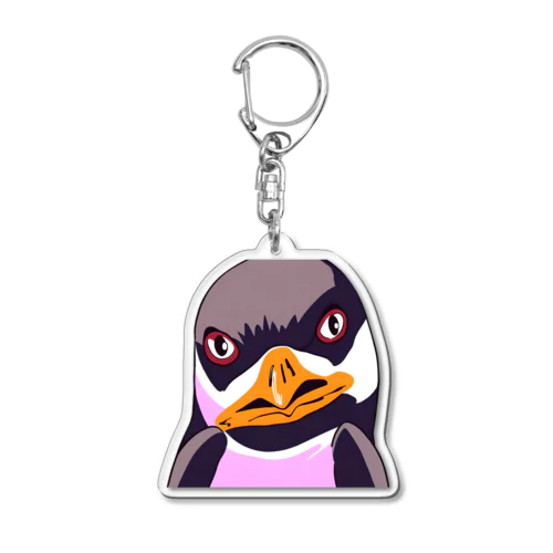 怒りのペンギン Acrylic Key Chain