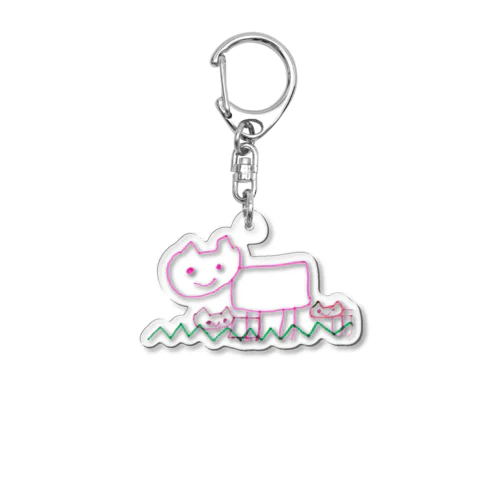 キツネの親子 Acrylic Key Chain