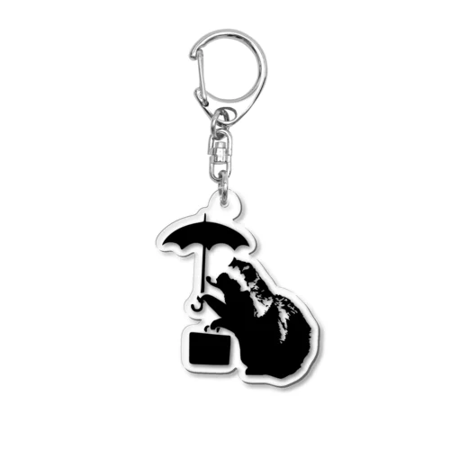 Umbrella Tanuki Acrylic Key Chain