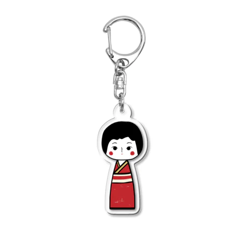 伝統こけしのおかっぱちゃんキーホルダー Acrylic Key Chain