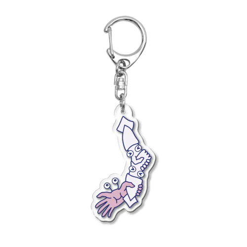 イカ-イカの握手をつかむカニ (キャラのみ) Acrylic Key Chain