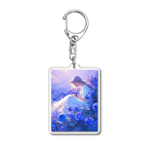 薔薇の香りに包まれて　BLUE PLUM  691 Acrylic Key Chain