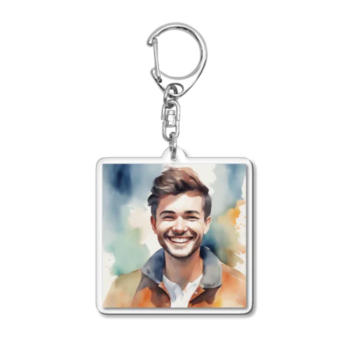 明るく魅力的な男性の笑顔 Acrylic Key Chain