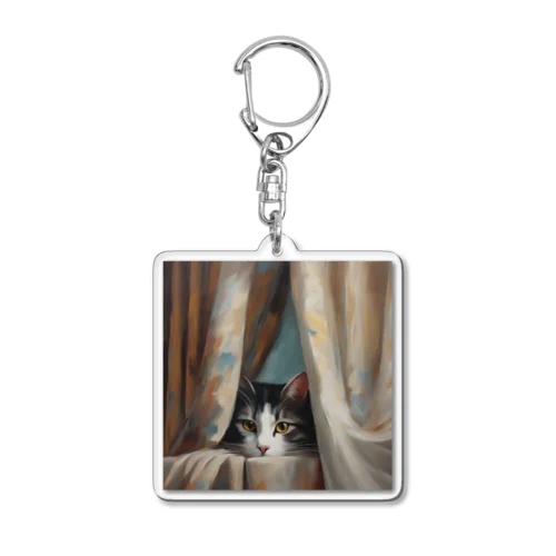 窓辺の覗き猫🐱 Acrylic Key Chain