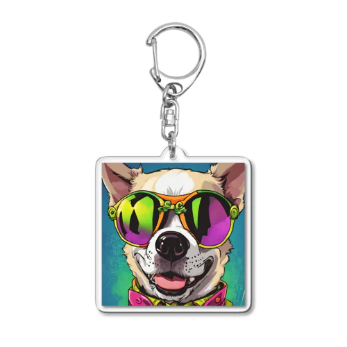 サングラスな犬 Acrylic Key Chain