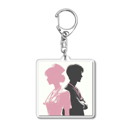 看護師シルエットロゴ Acrylic Key Chain