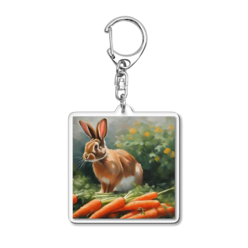 人参とうさぎ Acrylic Key Chain