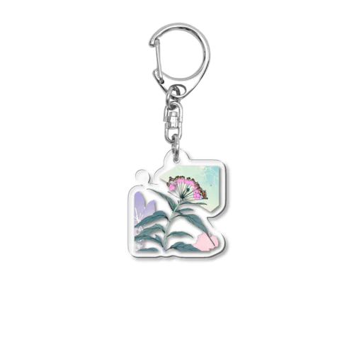 RetrowaveFlower-バイモ- Acrylic Key Chain