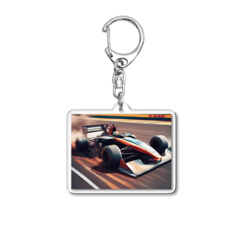 レーシングカーのスリリングな一瞬 Acrylic Key Chain