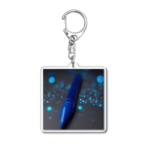 Blue rocket Acrylic Key Chain