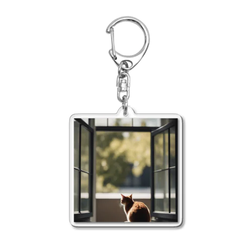 窓際猫 Acrylic Key Chain