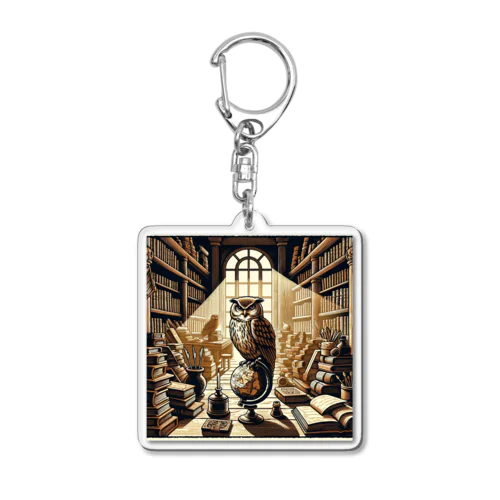 Owl and knowledge Acrylic Key Chain