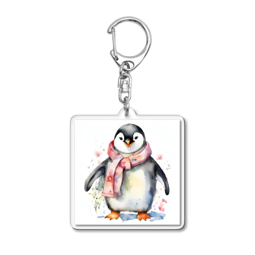 春を迎えるペンギン Acrylic Key Chain