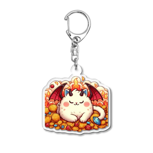 おやすみ！猫ドラゴン　背景透過ver Acrylic Key Chain