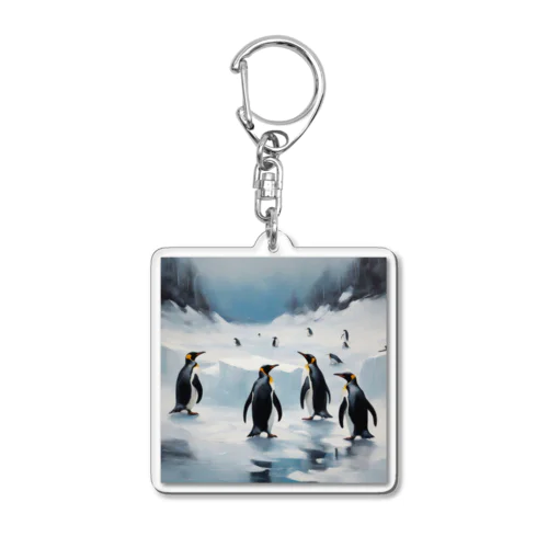 共存を目指すペンギン Acrylic Key Chain