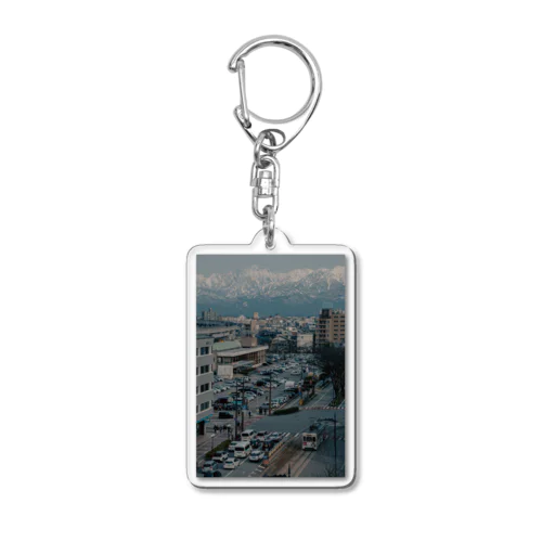 立山連峰と市内電車 Acrylic Key Chain