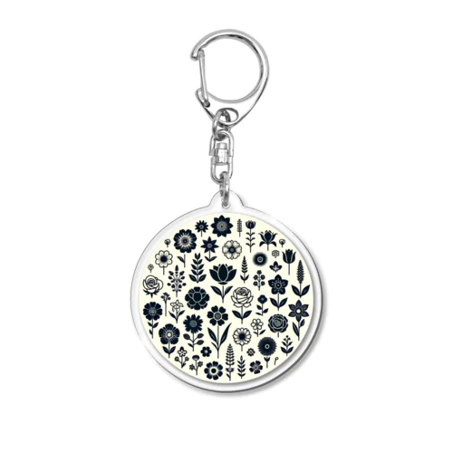 Flower circle Acrylic Key Chain