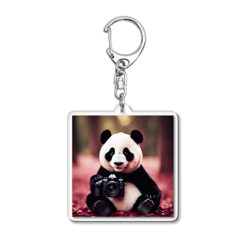 写真を求めてくるパンダ Acrylic Key Chain