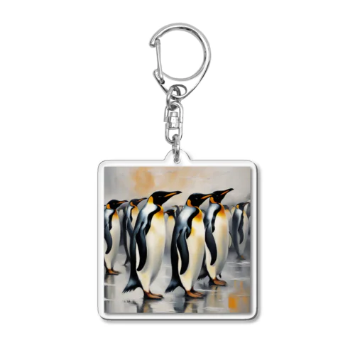 仲間のために自分を奮起するペンギン Acrylic Key Chain