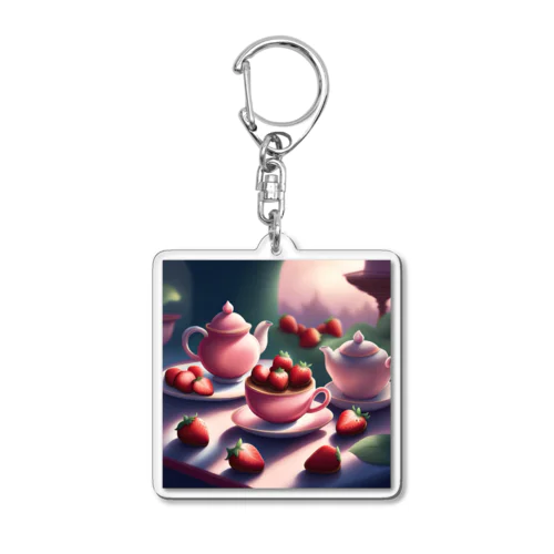 苺と紅茶 Acrylic Key Chain