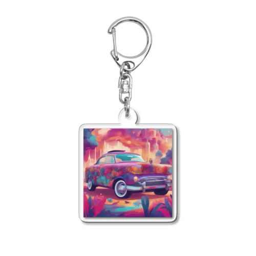 Art Paint Car Acrylic Key Chain