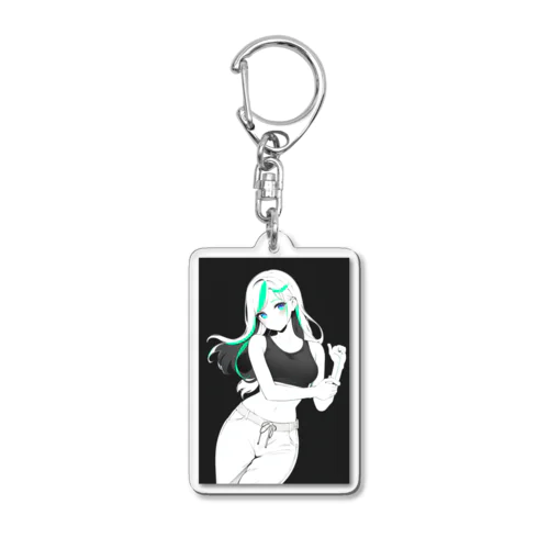 ㎇ちゃん　グレースケール風　D Acrylic Key Chain