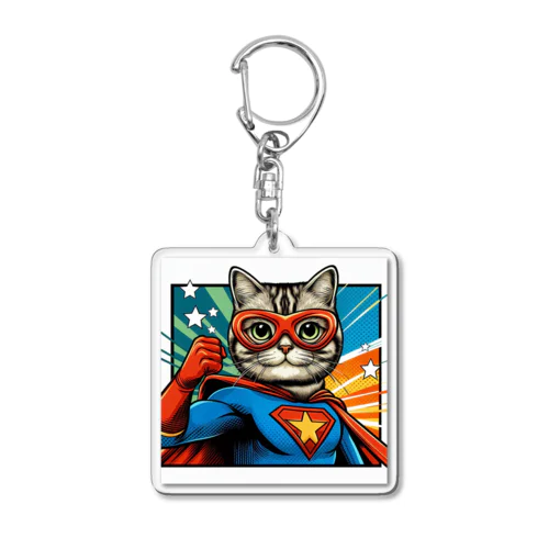 スーパー猫 Acrylic Key Chain