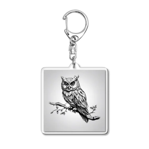 フクロウのハネヤスメ Acrylic Key Chain