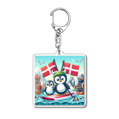 旅するペンギン　デンマークでSUP！ Acrylic Key Chain