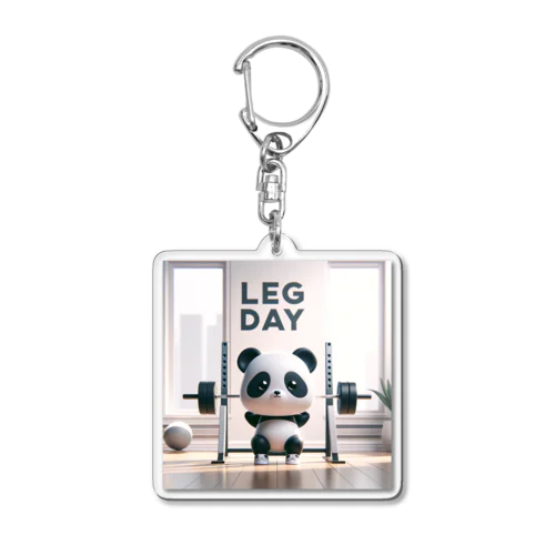 筋トレパンダ　Leg Day Acrylic Key Chain