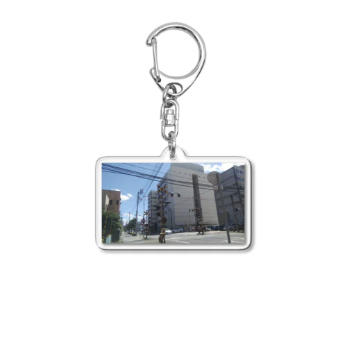 街角のC型踏切 Acrylic Key Chain