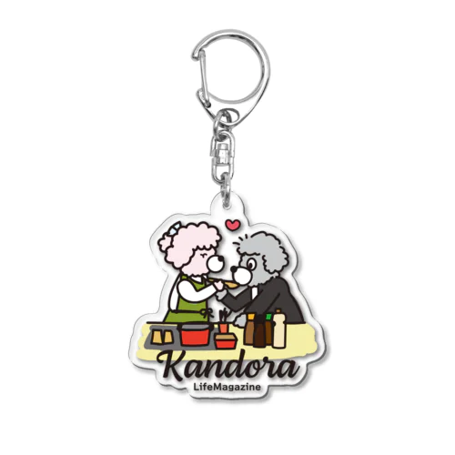 お料理デートを楽しむバダくんとハヌルちゃん Acrylic Key Chain