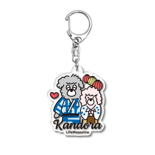 浴衣デートを楽しむバダくんとハヌルちゃん Acrylic Key Chain