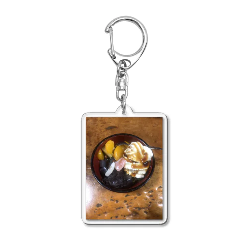 蕎麦屋のクリームあんみつ Acrylic Key Chain