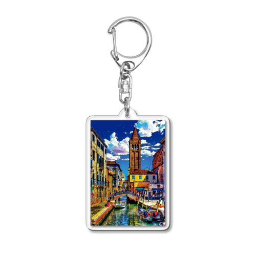 イタリア ヴェネツィアのサン・バルナバ橋 Acrylic Key Chain