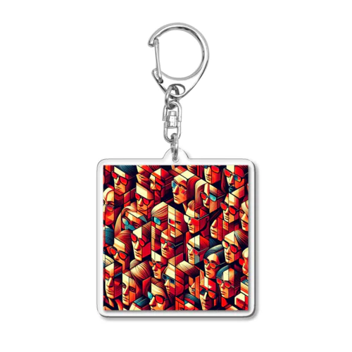 USA　Block　Humans Acrylic Key Chain