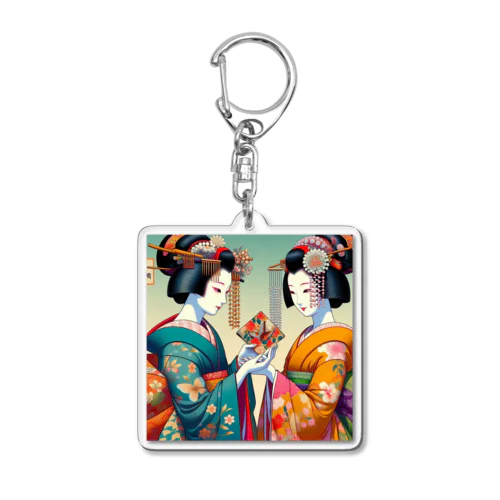 日本の風景:素敵な舞妓さん、Japanese scenery: lovely maiko Acrylic Key Chain