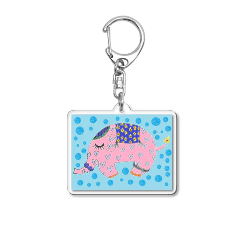 ピンクの象 Acrylic Key Chain