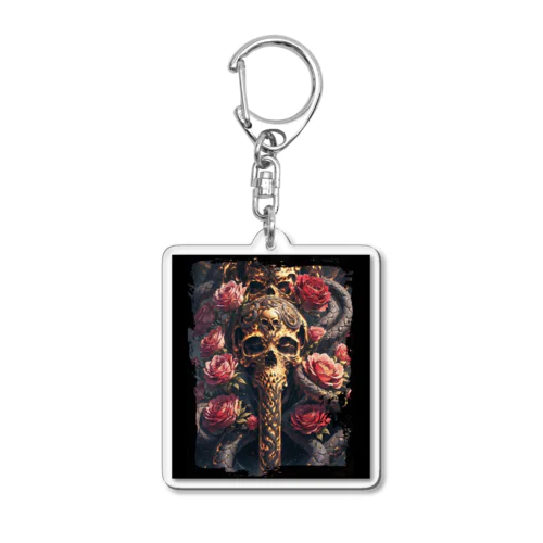 髑髏と薔薇 Acrylic Key Chain