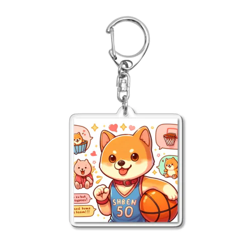 バスケットボール犬　SHBEN Acrylic Key Chain