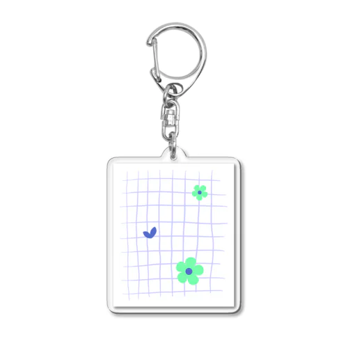 grid flower Acrylic Key Chain