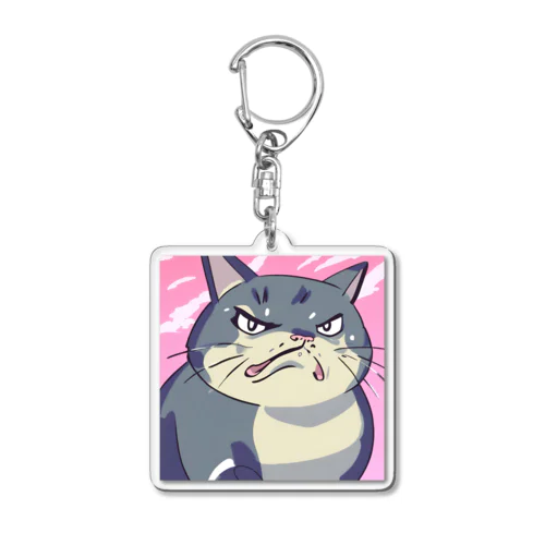 怒る猫 Acrylic Key Chain