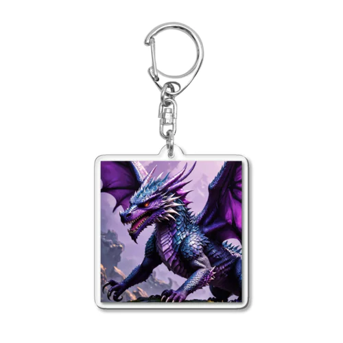 勇敢なドラゴン フラットベクトル Acrylic Key Chain