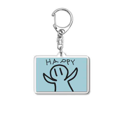 HAPPYなコンセント君（水色） Acrylic Key Chain