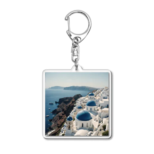 ギリシャサントリーニ島 Acrylic Key Chain