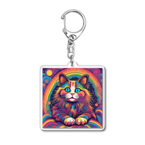 アート猫 Acrylic Key Chain