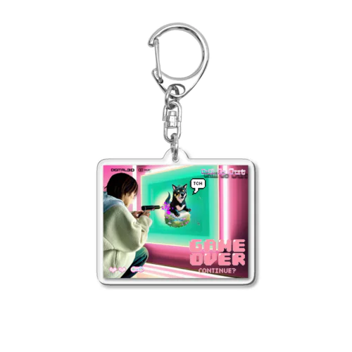 マメ柴チルちゃん　レトロゲーム Acrylic Key Chain