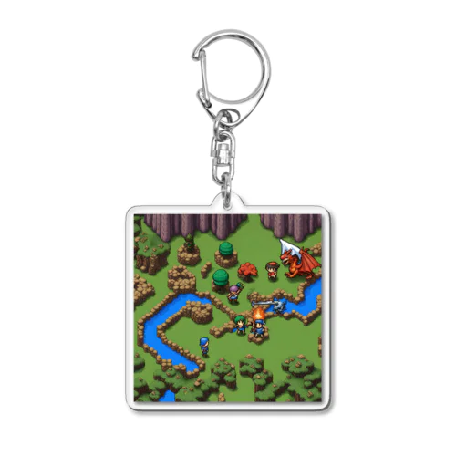 レトロゲードット絵ファミコン4 Acrylic Key Chain